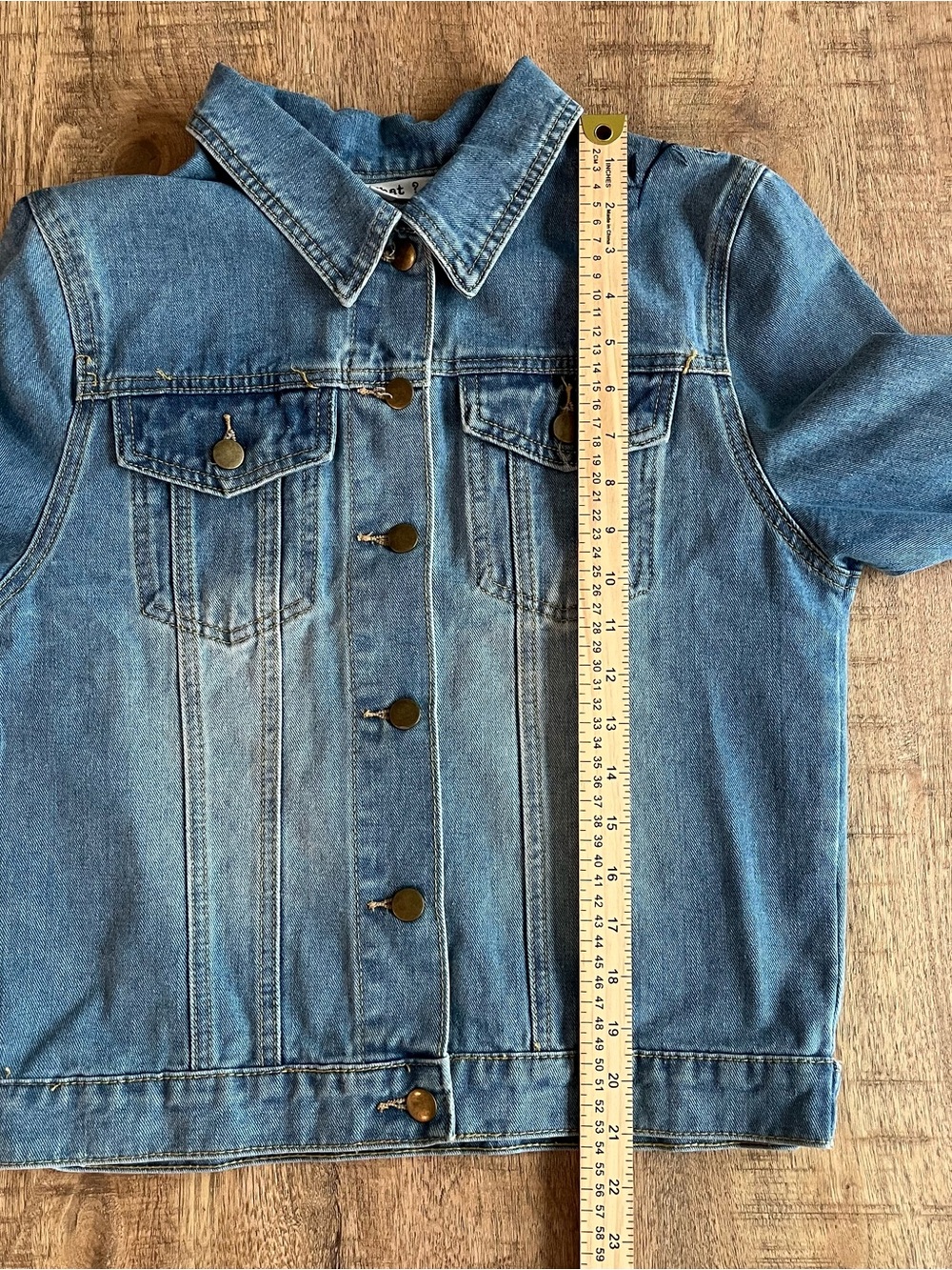 Say What? Embroidered Boho Denim Jacket Floral Blue and White Embroidered Sz S - Picture 8 of 9
